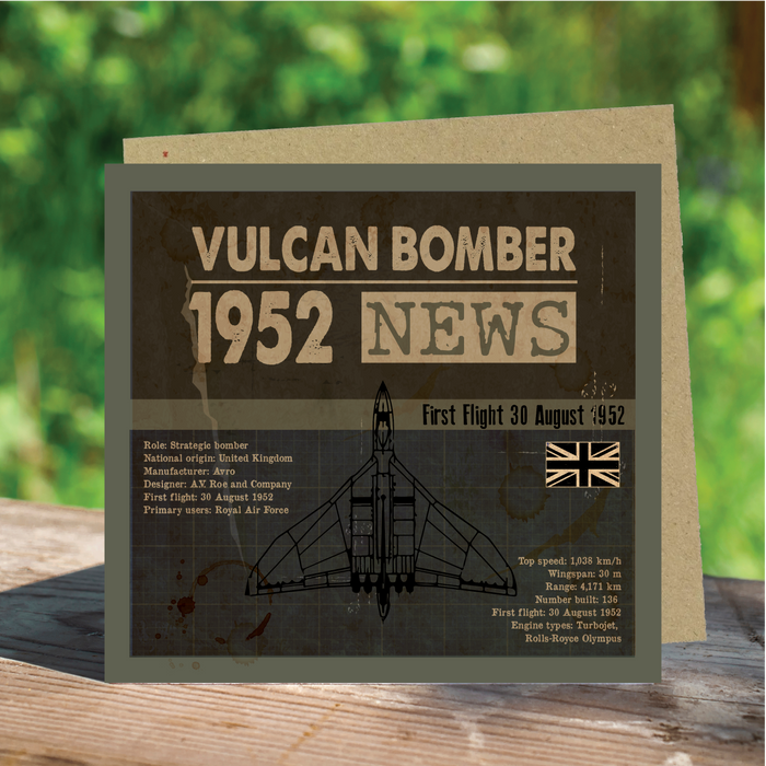 Vulcan Bomber News Aviation Greeting Card