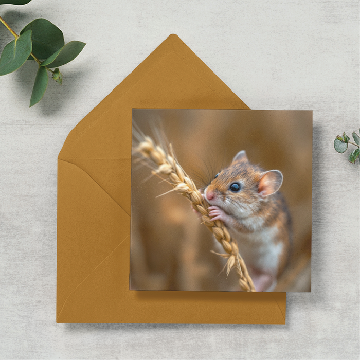 Harvest Mouse eating Wheat