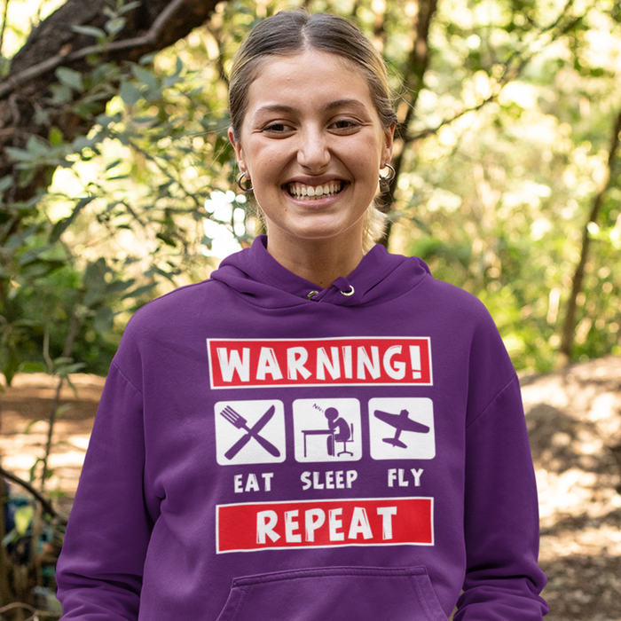 Warning eat, sleep, fly Hoodie
