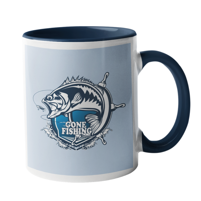 Gone Fishing, Fishing Humour Mug