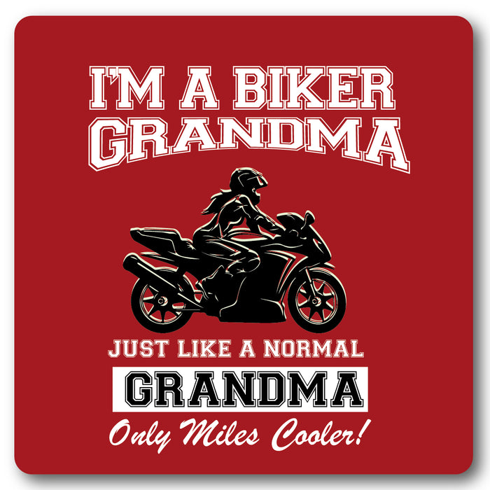 Biker Grandma Motorbike Coaster