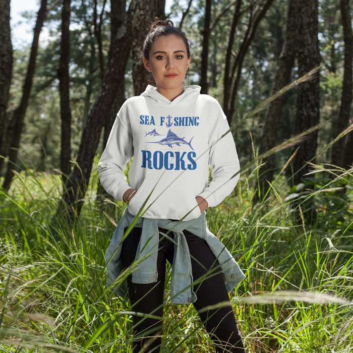 Sea fishing rocks, Fishing Humour Hoodie