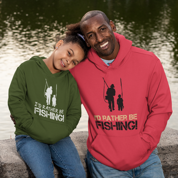 I'd rather be fishing. Fishing Humour Hoodie