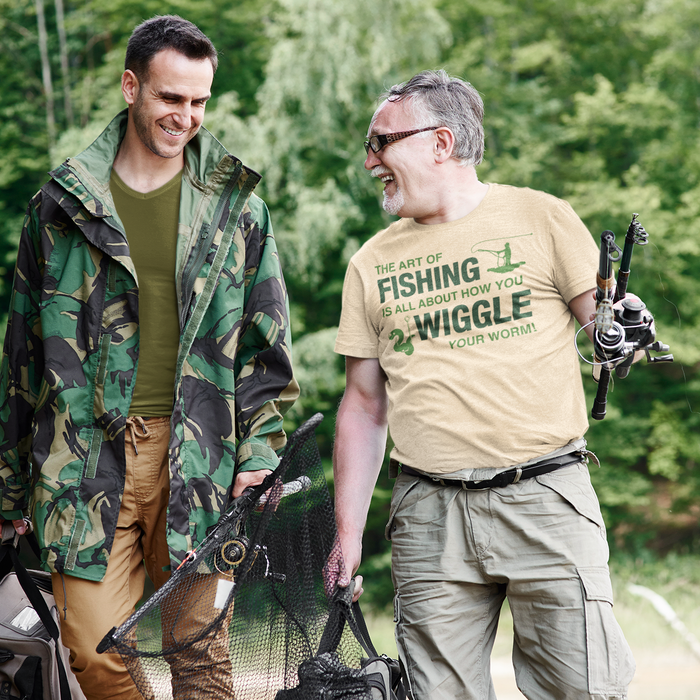 The Art of Fishing is the way you wiggle your worm, Fishing Humour T-shirt