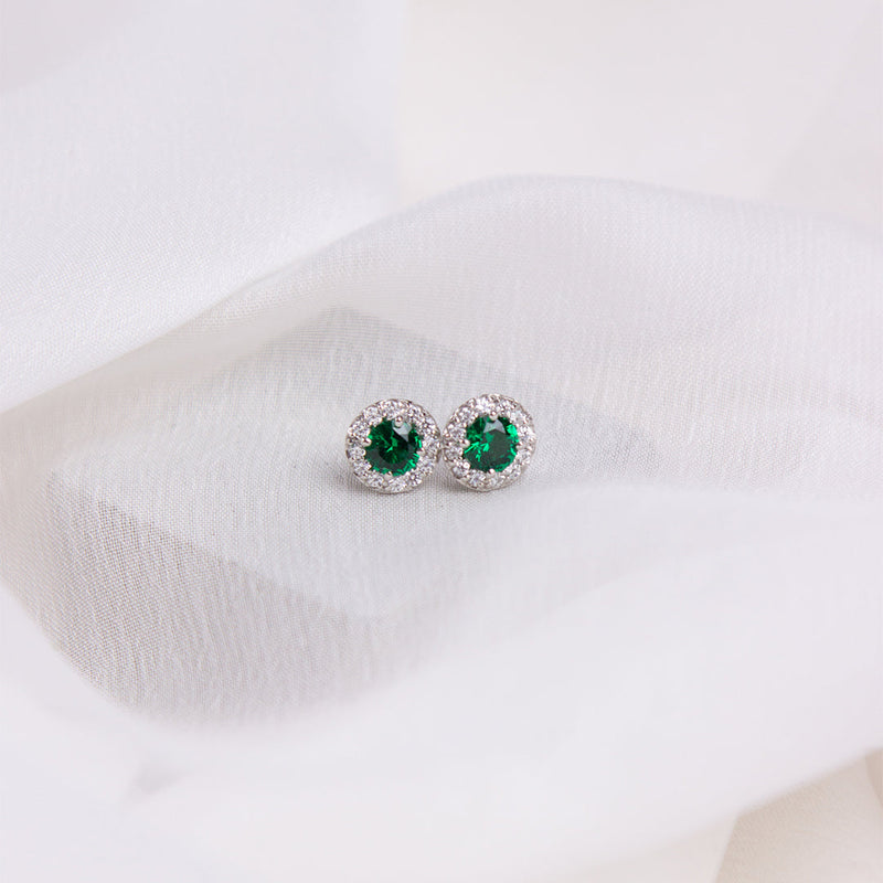 Diamonfire Round Colour Pave Stud Earrings