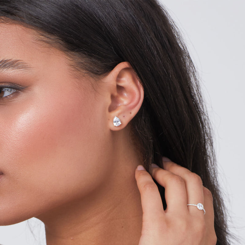 Beginnings Teardrop Cubic Zirconia Stud Earrings