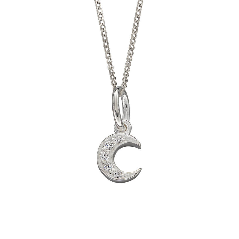 Beginnings Pave Set Crescent Moon Pendant with Cubic Zirconia
