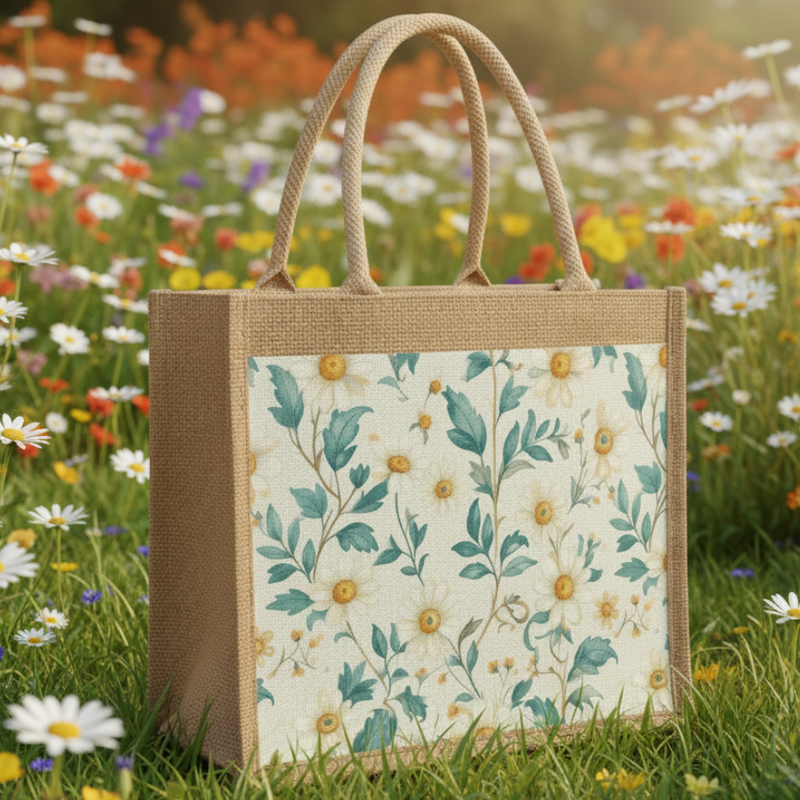 Daisy Chain Jute Bag
