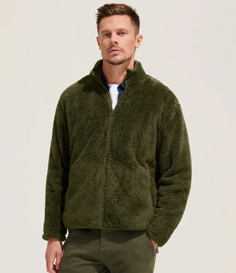 Unisex Finch Fluffy Jacket Army Green