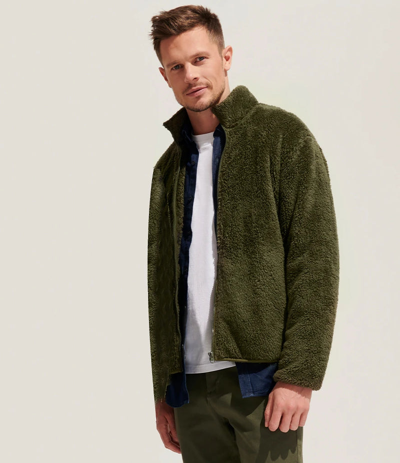 Unisex Finch Fluffy Jacket Army Green