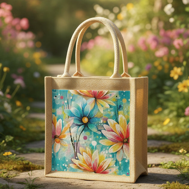 Petal Paradise Jute Bag