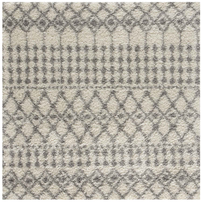 Moroccan Ivory Grey Shaggy Rug | 1000