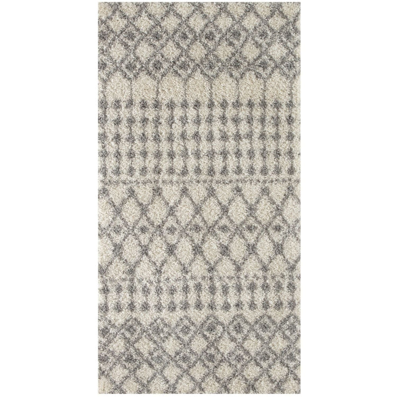 Moroccan Ivory Grey Shaggy Rug | 1000