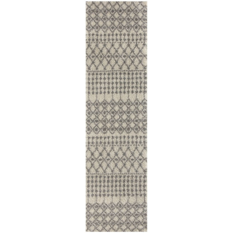 Moroccan Ivory Grey Shaggy Rug | 1000