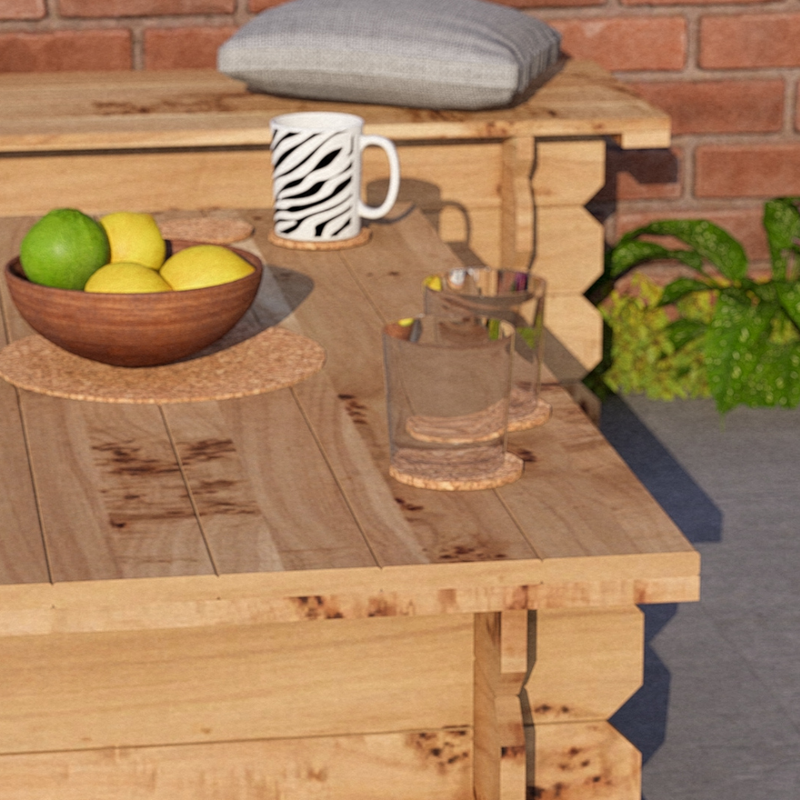 Wooden Interlock Bench Set