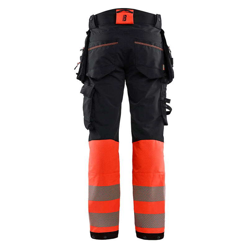Blaklader 1125 Hi-Vis 4-Way Stretch Kneepad Trousers Black/Red