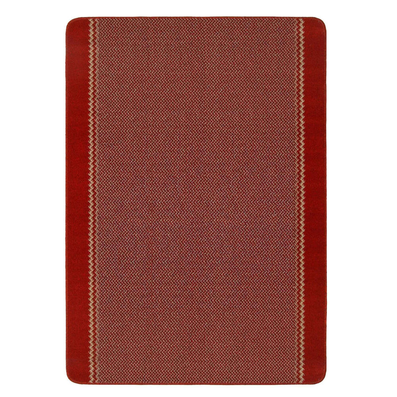 Washable Designer Bordered Red Rug | 116R