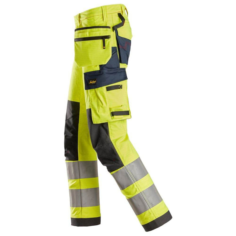 Snickers 6268 ProtecWork Stretch Work Trousers Holster Pockets, High-Vis Class 2