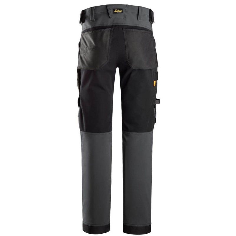 Snickers 6375 AllroundWork 4-way Stretch Trousers Steel Grey/Black, 39" Waist 30" Leg-Snickers 112