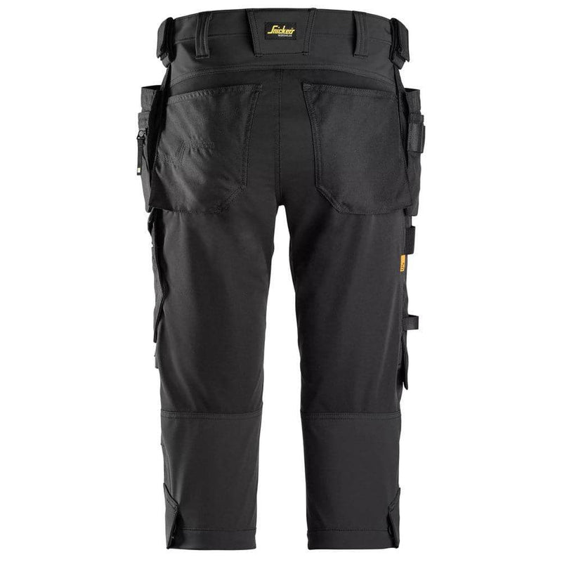 Snickers 6178 AllroundWork, 4-Way Stretch Pirate Trousers Holster Pockets Black / 48 (33" Waist, 32" Leg)