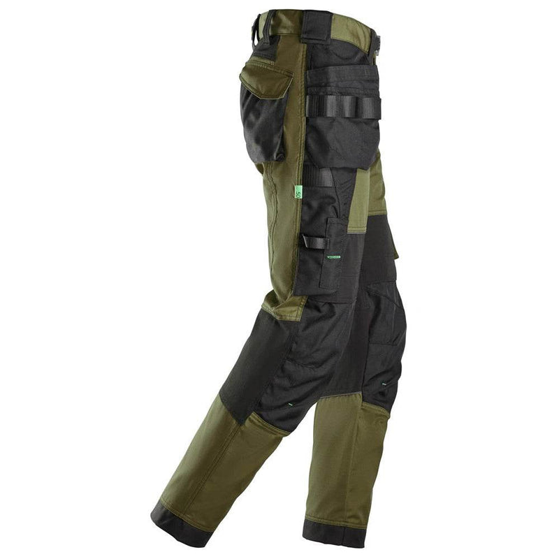 Snickers 6902 FlexiWork, Kneepad Holster Pocket Work Trousers Khaki Green