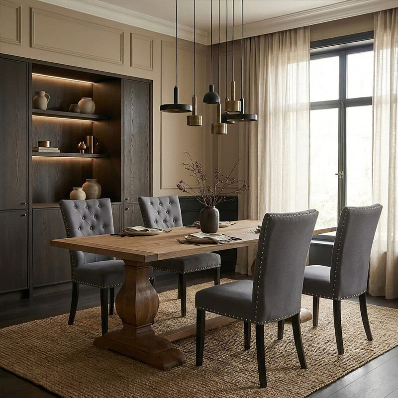 Regents Park Grey Cotton And Linen Dining Chair