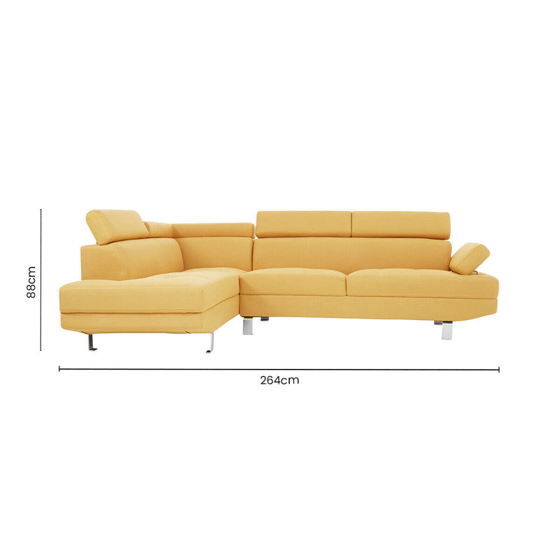 Ochre Linen Corner Sofas, Hanover