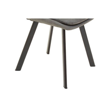 Grey Wooden Top and Metal Legs Rectangle Dining Table with 6 Brown Chairs Set, Westford