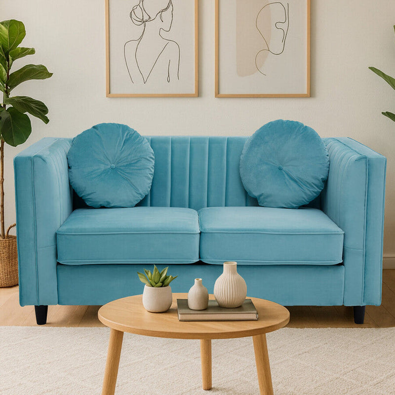 2 Seater Green Velvet Sofa, Farah