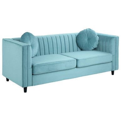 3 Seater Pastel Green Velvet Sofa, Farah