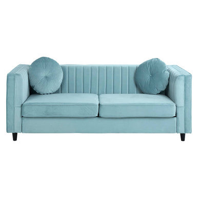 3 Seater Pastel Green Velvet Sofa, Farah
