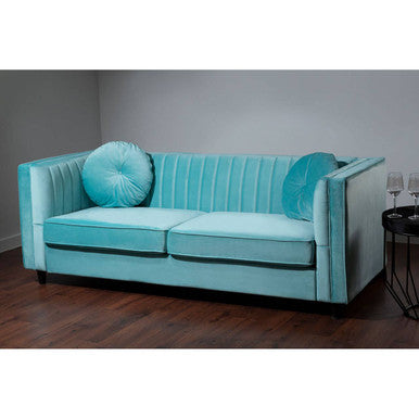 3 Seater Pastel Green Velvet Sofa, Farah