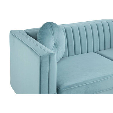 3 Seater Pastel Green Velvet Sofa, Farah