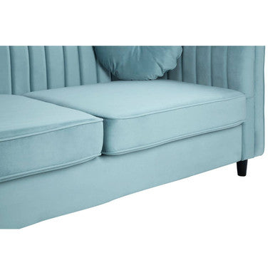3 Seater Pastel Green Velvet Sofa, Farah