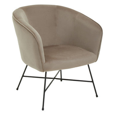 Stockholm Mink Velvet Curved Accent Chair