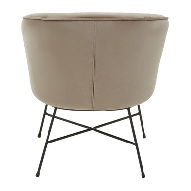 Stockholm Mink Velvet Curved Accent Chair