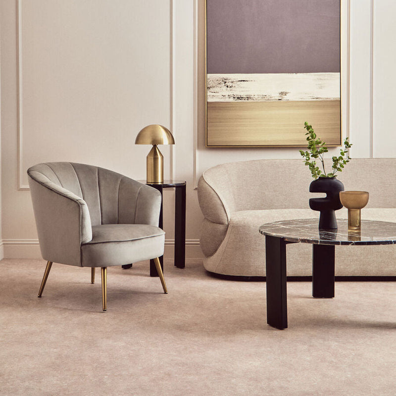 Yolanda Grey Velvet Chair
