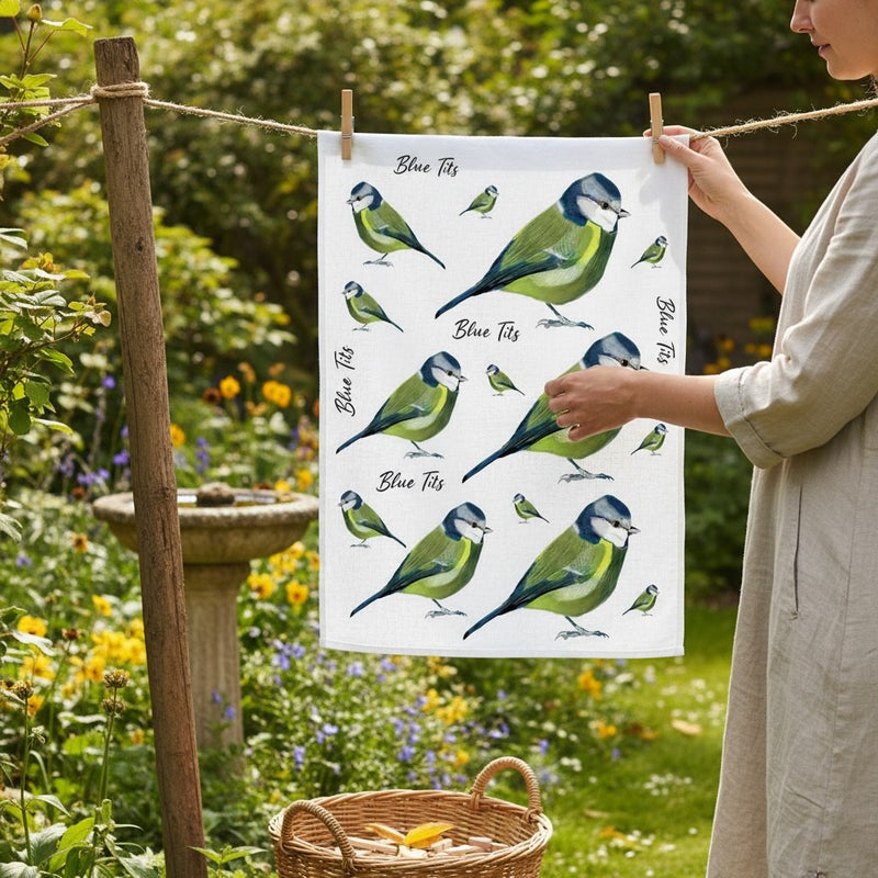 Blue Tit Tea Towel