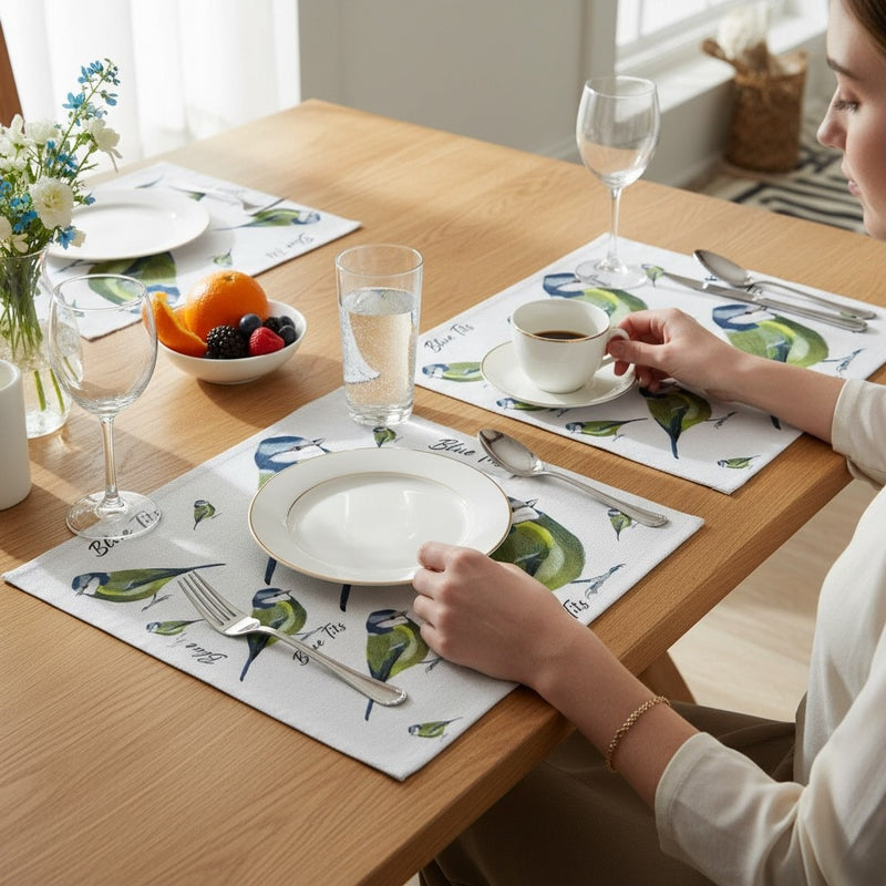Blue Tit Set Of 4 Linen Placemats
