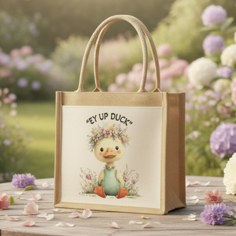 Ey Up Duck Jute Bag