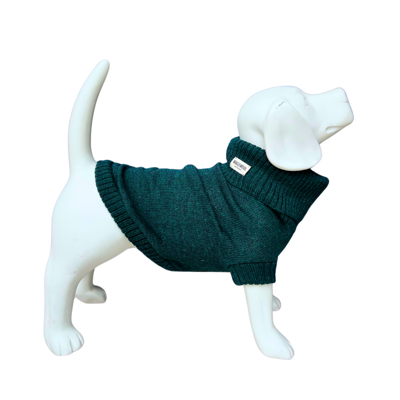 Forest Green British Wool Dog Jumper