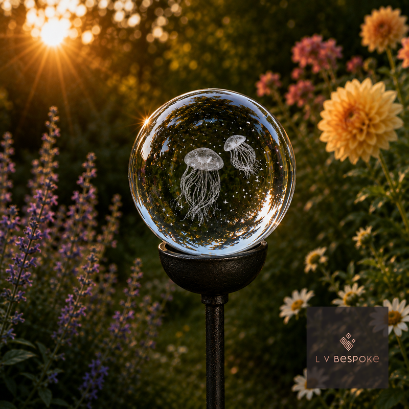 Stunning 3D Orb Decorative Garden Stake - Available in a number of designs.