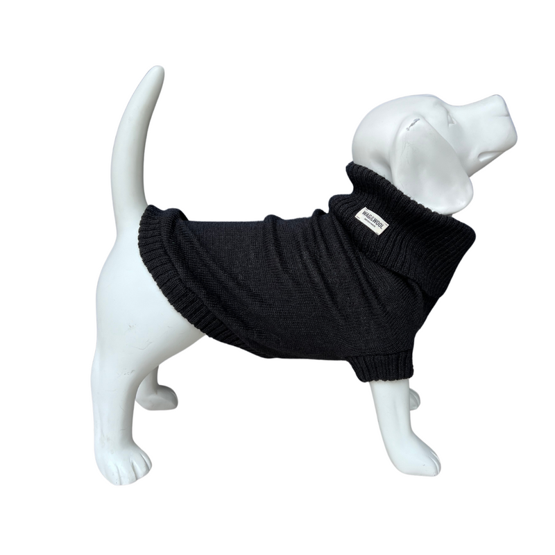 Black British Wool Dog Jumper
