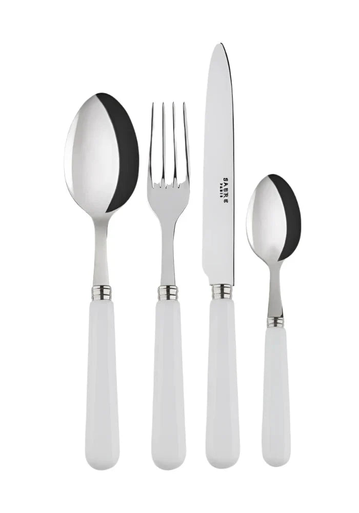 4- Pieces Pop Unis White Cutlery Set
