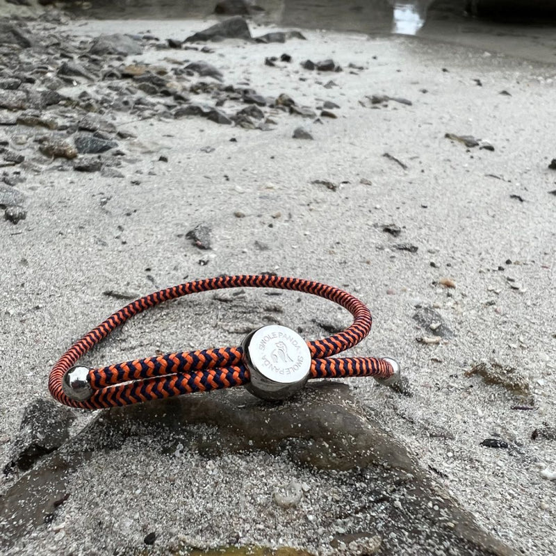 Rope Bracelet - Blue & Orange Zigzag