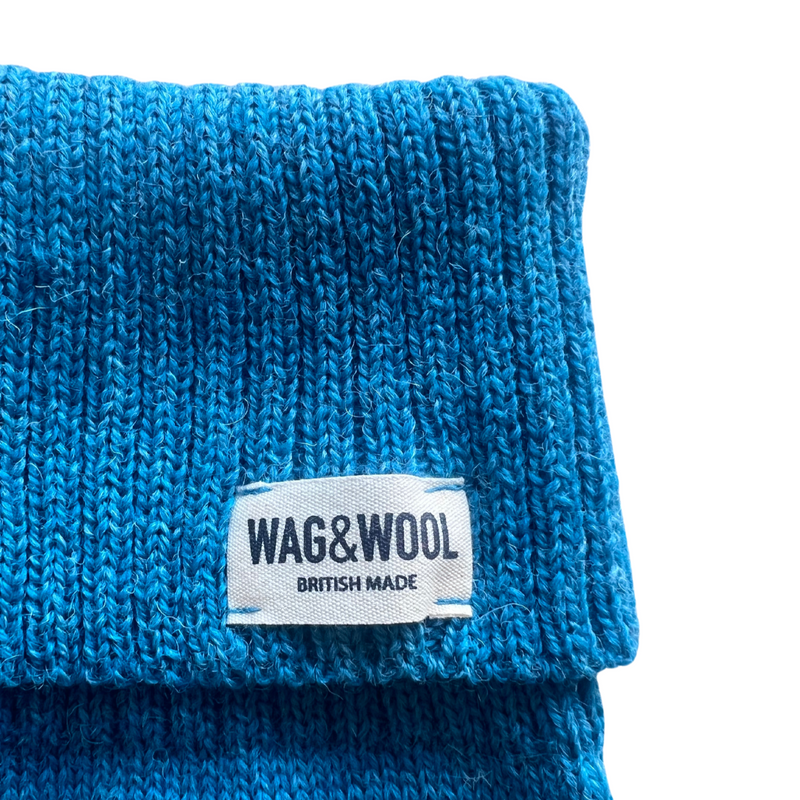 Cerulean Blue British Wool Dog Jumper