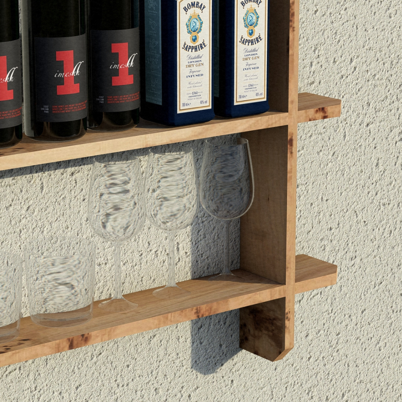 Wooden Interlock Bar Shelf - Large