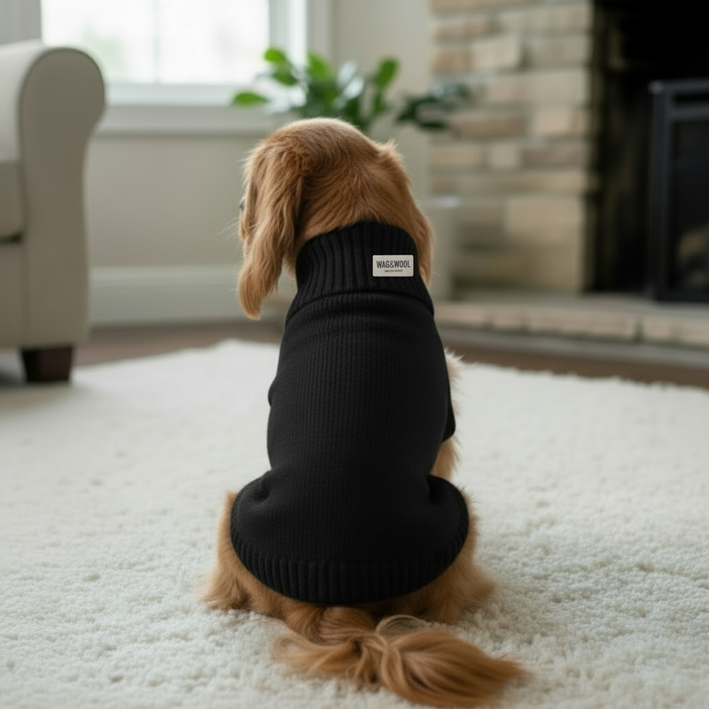 Black British Wool Dog Jumper