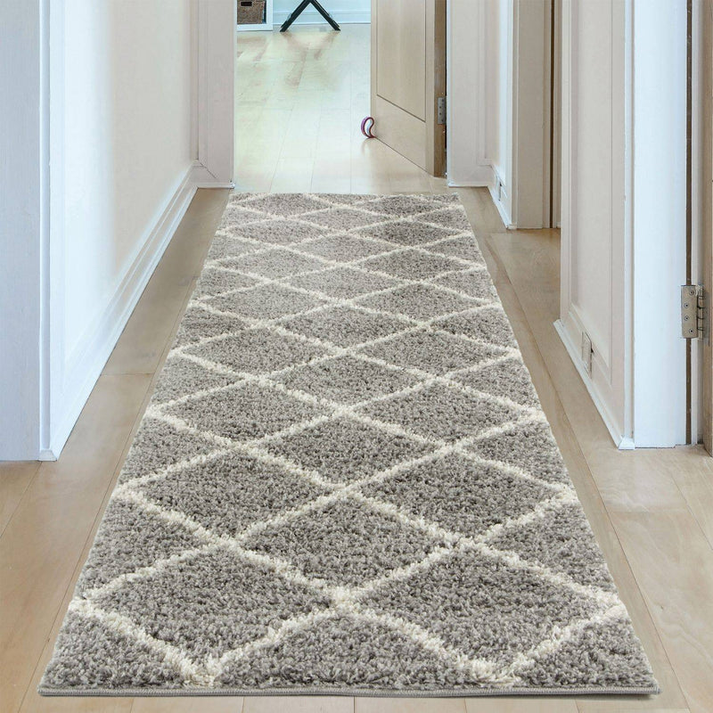 Moroccan Grey Shaggy Rug | 510