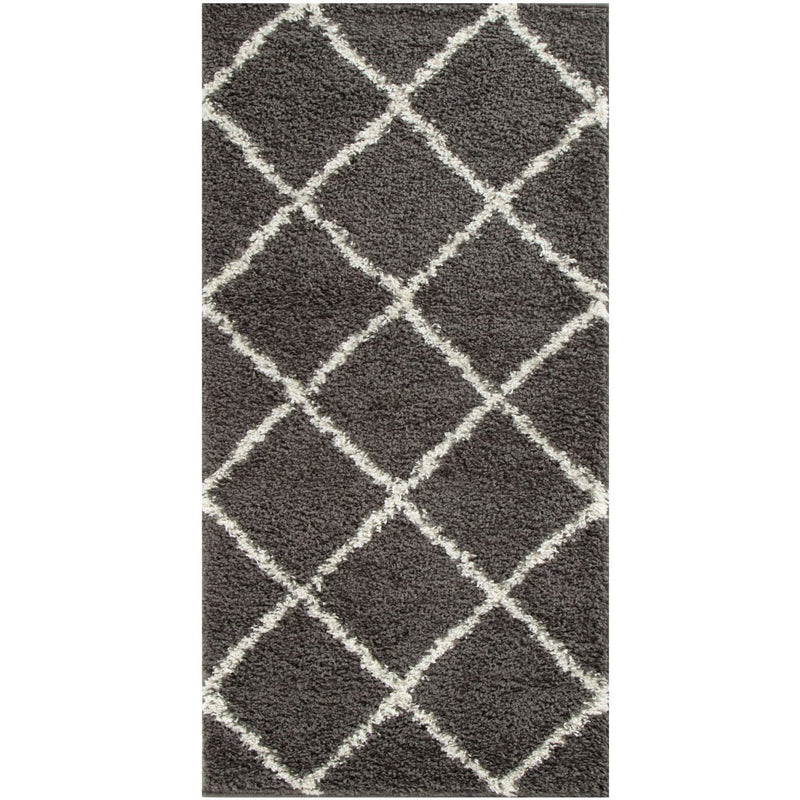Moroccan Dark Grey Shaggy Rug | 540